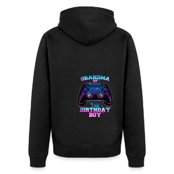 Joystick Grandma Of The Birthday Boy Controller - Unisex Premium Organic Zip Hoodie - black - Back - Nico (187cm)