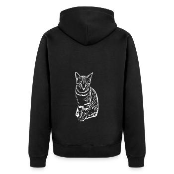 Chat Chaton Chat Chemise Cadeau - Veste à capuche bio Premium Unisexe - noir - Dos - Nico (187cm)