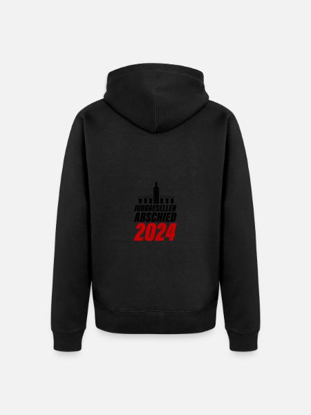 Junggesellen Abschied 2024 - Unisex Premium Bio Zip Hoodie - Schwarz