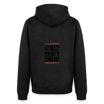 Italien Party Crew - Unisex Premium Bio Zip Hoodie - Schwarz - Hinten - Nico (187cm)