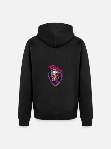 Spartan Skull Gladiator - Unisex Premium Organic Zip Hoodie - black