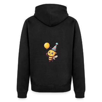 Biene Geburtstag Comic - Unisex Premium Bio Zip Hoodie - Schwarz - Hinten - Nico (187cm)
