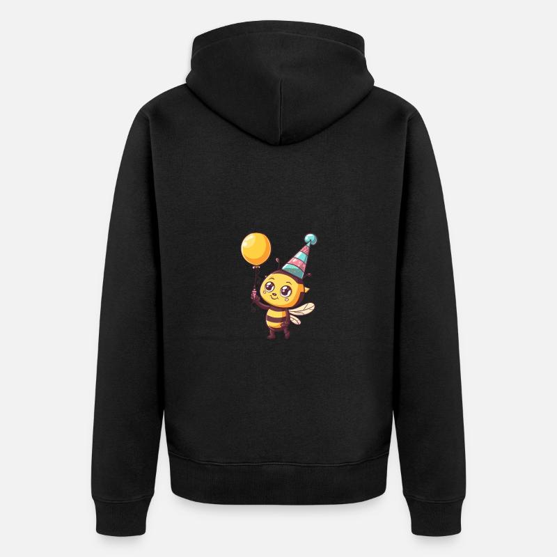Bande dessinée d’anniversaire d’abeille - Veste à capuche bio Premium Unisexe - noir
