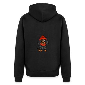 Dachshund Dachshund Stylish - Unisex Premium Organic Zip Hoodie - black - Back - Nico (187cm)