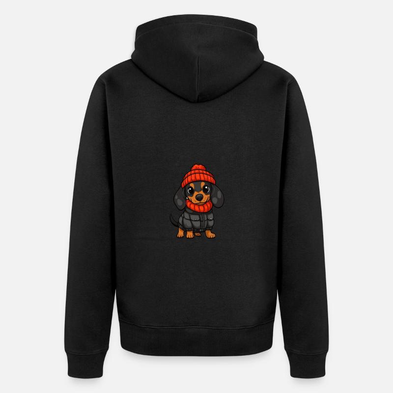 Teckel Teckel élégant - Veste à capuche bio Premium Unisexe - noir