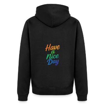 Have a nice Day - Unisex Premium Organic Zip Hoodie - black - Back - Nico (187cm)