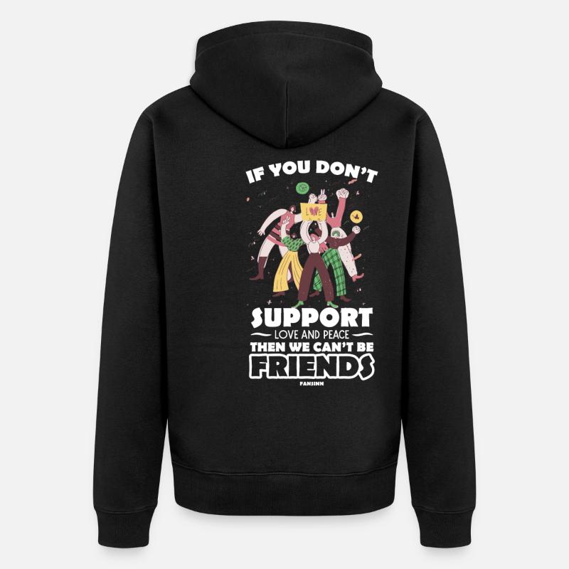 Hippie Mouvement Danse Amitié - Veste à capuche bio Premium Unisexe - noir