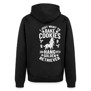 Golden Retriever Hund Welpen Besitzer Weihnachten - Unisex Premium Bio Zip Hoodie - Schwarz - Hinten - Nico (187cm)