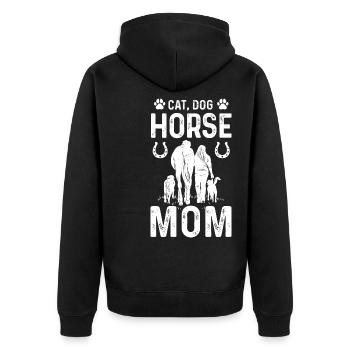 Chat Chien Cheval Maman - Veste à capuche bio Premium Unisexe - noir - Dos - Nico (187cm)