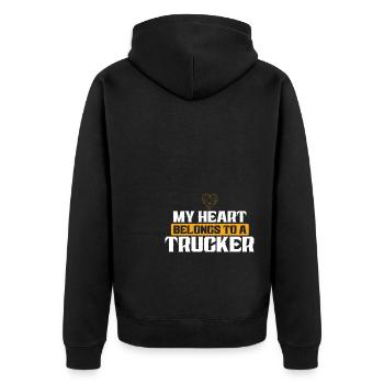 Cœur Trucker Love - Veste à capuche bio Premium Unisexe - noir - Dos - Nico (187cm)