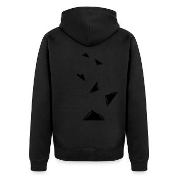 Mountain Icon Icon - Unisex Premium Organic Zip Hoodie - black - Back - Nico (187cm)