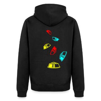 Napf Dog - Unisex Premium Organic Zip Hoodie - black - Back - Nico (187cm)