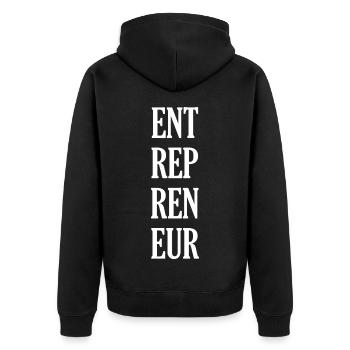 Entrepreneur - Veste à capuche bio Premium Unisexe - noir - Dos - Nico (187cm)