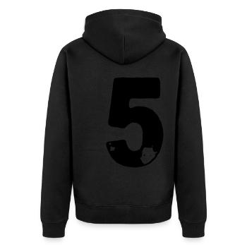 Maillot 5 numéros - Veste à capuche bio Premium Unisexe - noir - Dos - Nico (187cm)