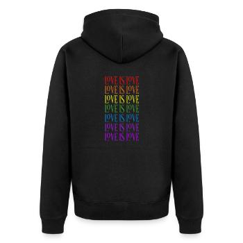 l’amour est amour - Veste à capuche bio Premium Unisexe - noir - Dos - Nico (187cm)