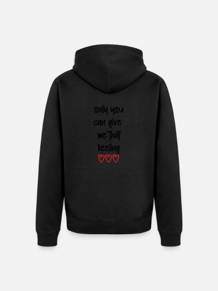 liefde liefde Valentijnsdag in de liefde Engels gezegde - Uniseks Premium bio ziphoodie - zwart