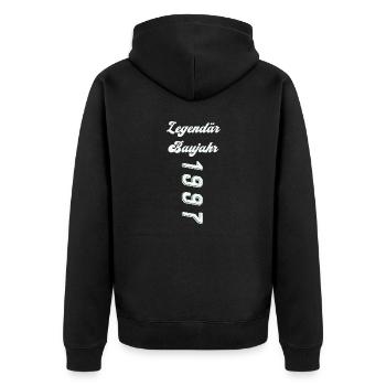 1997 - Unisex Premium Bio Zip Hoodie - Schwarz - Hinten - Nico (187cm)
