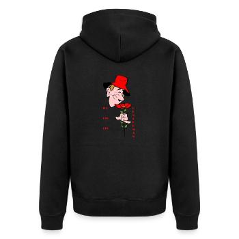 Gentleman - Unisex Premium Bio Zip Hoodie - Schwarz - Hinten - Nico (187cm)
