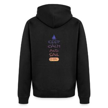 Segeln Skipper Kapitän - Unisex Premium Bio Zip Hoodie - Schwarz - Hinten - Nico (187cm)