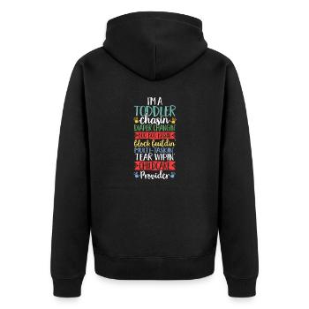 Éducateur d’enseignants en garderie - Veste à capuche bio Premium Unisexe - noir - Dos - Nico (187cm)