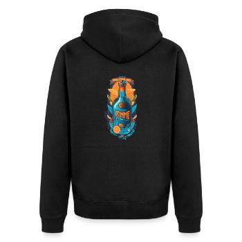 Graffiti - Unisex Premium Organic Zip Hoodie - black - Back - Nico (187cm)