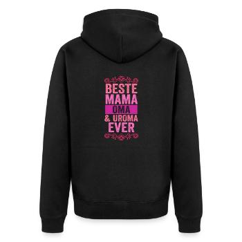 Mutter Mama Oma Uroma - Unisex Premium Bio Zip Hoodie - Schwarz - Hinten - Nico (187cm)