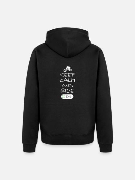 Keep Calm and Ride On - Unisex Premium Bio Zip Hoodie - Schwarz