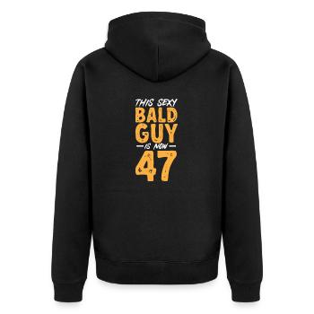 Tête chauve Calvitie Barbe Tête chauve - Veste à capuche bio Premium Unisexe - noir - Dos - Nico (187cm)