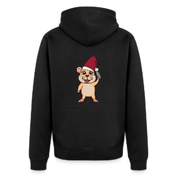 Nager Hamster Nagetiere Kind Nikolaus - Unisex Premium Bio Zip Hoodie - Schwarz - Hinten - Nico (187cm)