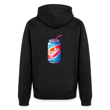 soda can - Retro Soda Can - Unisex Premium Organic Zip Hoodie - black - Back - Nico (187cm)