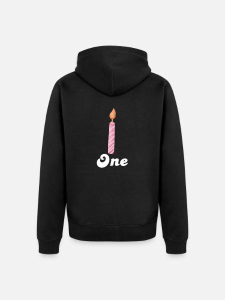 1e verjaardag kaars - Uniseks Premium bio ziphoodie - zwart