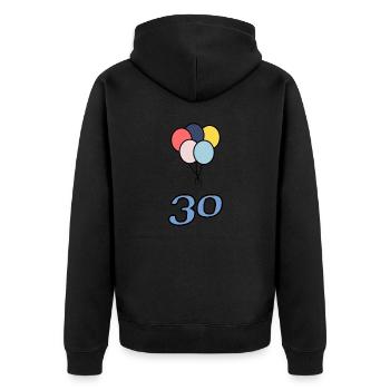 30. 30 ANS. 30e ANNIVERSAIRE. ANNIVERSAIRE 30 ANS. - Veste à capuche bio Premium Unisexe - noir - Dos - Nico (187cm)