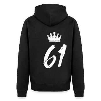 61 Couronne numérique - Veste à capuche bio Premium Unisexe - noir - Dos - Nico (187cm)