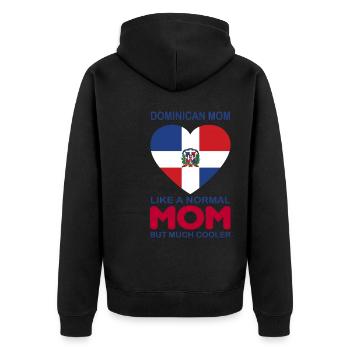 Dominikanische Republik - Unisex Premium Bio Zip Hoodie - Schwarz - Hinten - Nico (187cm)