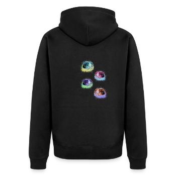 cochon d’Inde, graffiti, peinture, coloré, pop-art - Veste à capuche bio Premium Unisexe - noir - Dos - Nico (187cm)