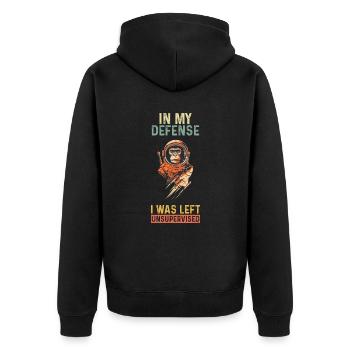 Pour ma défense, on m’a laissé sans surveillance - Veste à capuche bio Premium Unisexe - noir - Dos - Nico (187cm)