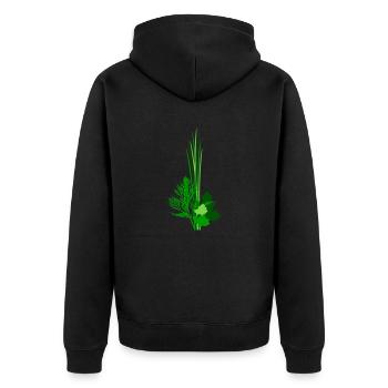 Herbs Herb Spice Seasoning Gourmets - Unisex Premium Organic Zip Hoodie - black - Back - Nico (187cm)