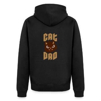 Chat Papa gueule de bois dangereuse - Veste à capuche bio Premium Unisexe - noir - Dos - Nico (187cm)