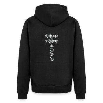 1982 - Unisex Premium Bio Zip Hoodie - Schwarz - Hinten - Nico (187cm)