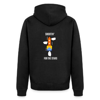 Rocket shooting for the stars - Unisex Premium Organic Zip Hoodie - black - Back - Nico (187cm)