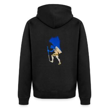 Bergsteiger - Unisex Premium Bio Zip Hoodie - Schwarz - Hinten - Nico (187cm)