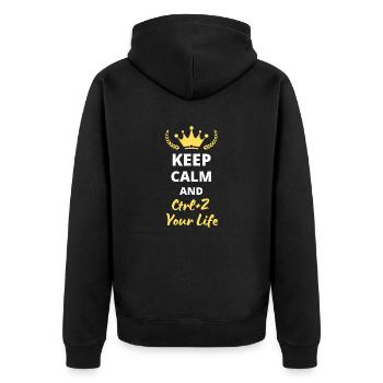 Keep Calm and Ctrl-Z Your Life - Veste à capuche bio Premium Unisexe - noir - Dos - Nico (187cm)