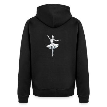 Low Poly Ballerina - Ballet Design - Unisex Premium Organic Zip Hoodie - black - Back - Nico (187cm)