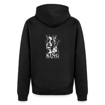 BOXER King Dog Dog Dog Wilsigns - Unisex Premium Organic Zip Hoodie - black - Back - Nico (187cm)