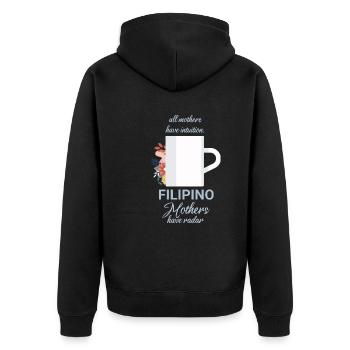 Filipino Mothers Coffee Design für stolze Pinoys - Unisex Premium Bio Zip Hoodie - Schwarz - Hinten - Nico (187cm)