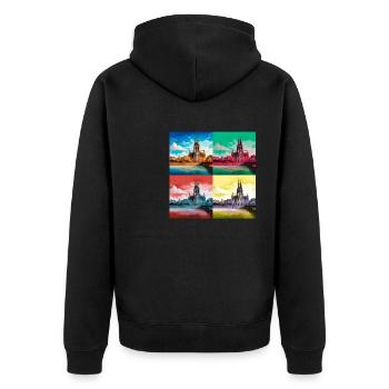Cologne Cathedral,Cathedral,Cologne,Hearts,Painting,Warhol - Unisex Premium Organic Zip Hoodie - black - Back - Nico (187cm)
