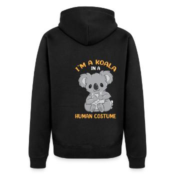 I'm A Koala In A Human Costume Funny Koala Costume - Unisex Premium Bio Zip Hoodie - Schwarz - Hinten - Nico (187cm)