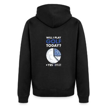 Sport vais-je jouer au golf - Veste à capuche bio Premium Unisexe - noir - Dos - Nico (187cm)