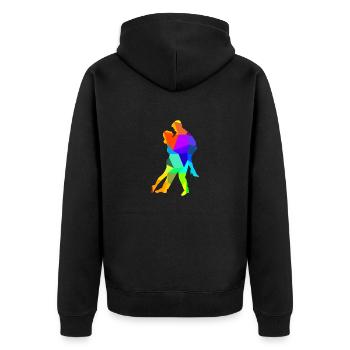 Tango Danse Danse Couple Arc-en-ciel Couleurs Polygone - Veste à capuche bio Premium Unisexe - noir - Dos - Nico (187cm)