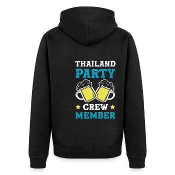 Thailand Party Crew - Unisex Premium Bio Zip Hoodie - Schwarz - Hinten - Nico (187cm)